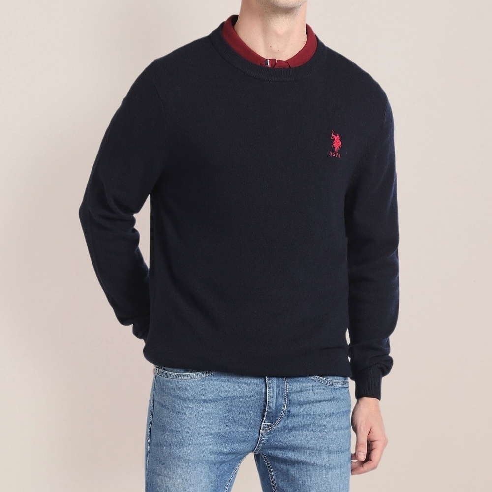 US POLO ASSN Light Knit Crewneck Jumper Sweater